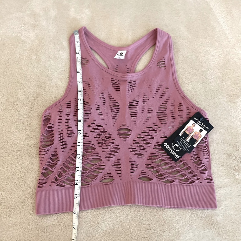 ***SOLD***90 Degree by Reflex Textured Seamless Crop Top - Size M - Picture 7 of 9